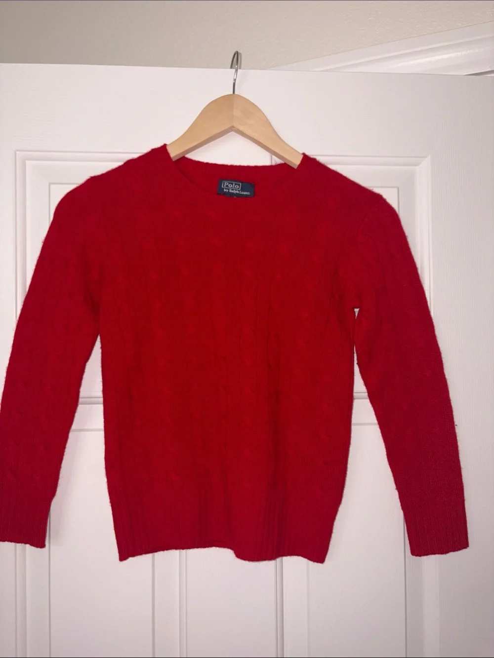 Polo by Ralph Lauren Red Cable-Knit Crewneck Sweater - Kids